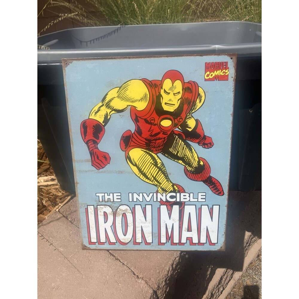 Marvel Invincible Iron Man Retro Metal Tin 16”x12” 2009 Desperate Ent